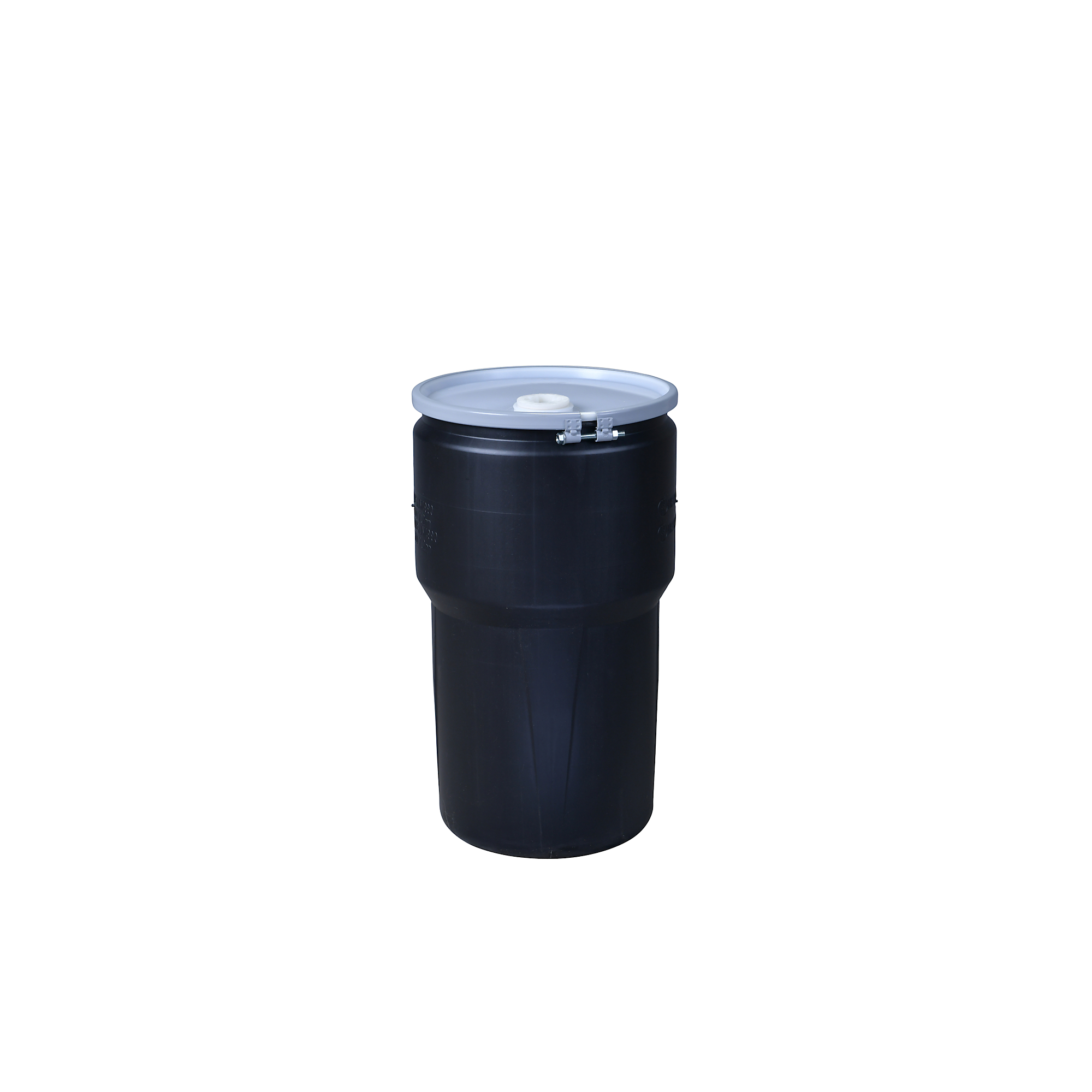 Eagle 14-Gallon Lab Pack Open Head Plastic Barrel Drum — Metal Bolt Ring, 2 Bung Holes, Black, Model# 1610MBKBRBG1